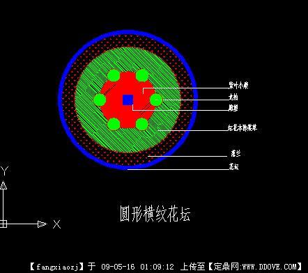 圆形横纹花坛CAD()