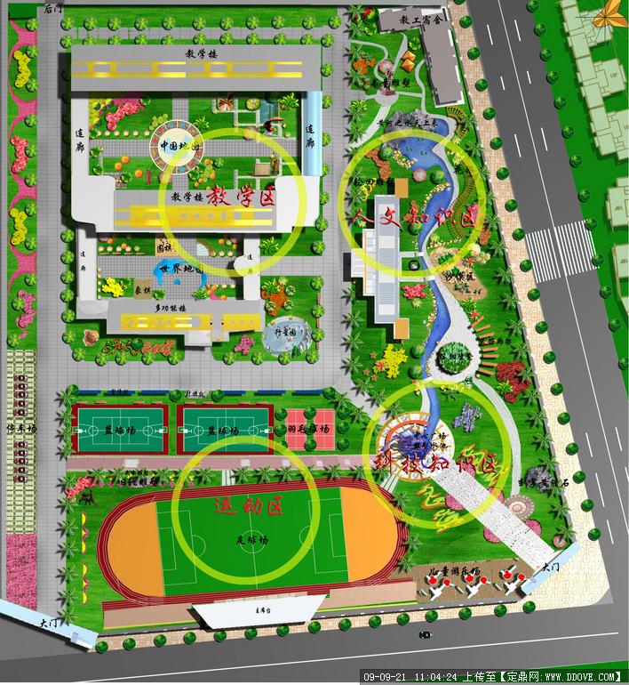 小学的绿化平面图的下载地址,园林方案设计,校园景观