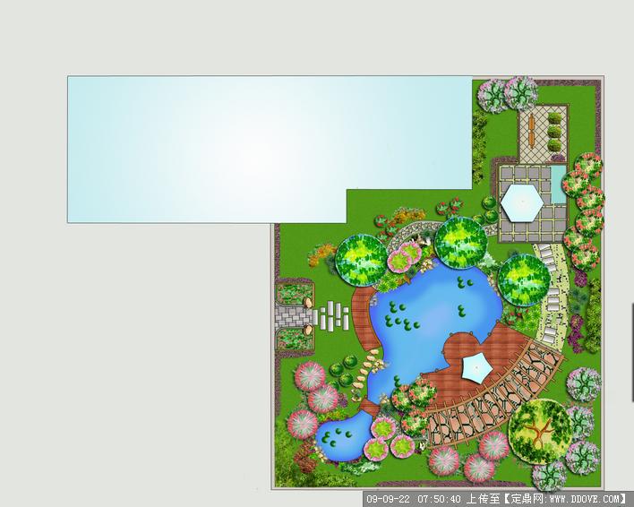私家庭院花园景观方案(带CAD图纸及效果图)(