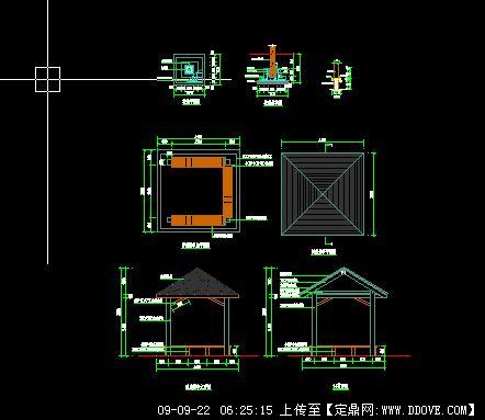 景观亭子CAD施工详图大样图()