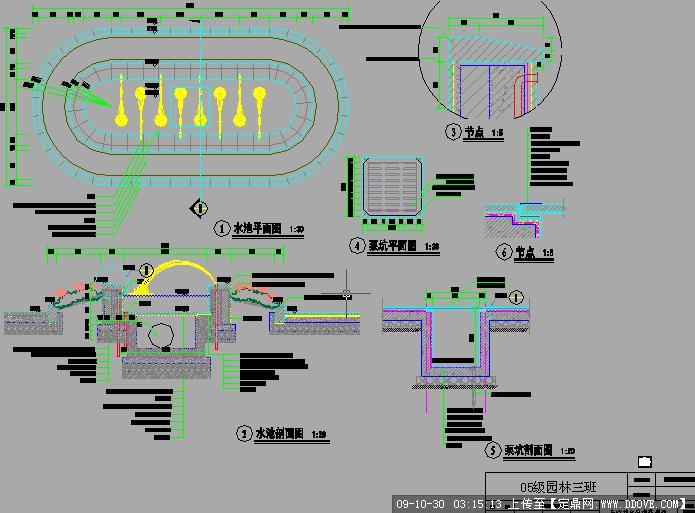 入口景观水池设计cad图