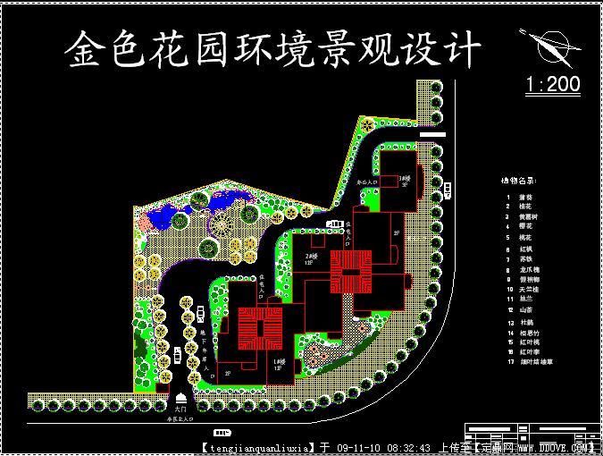 金色花园居住区局部平面图