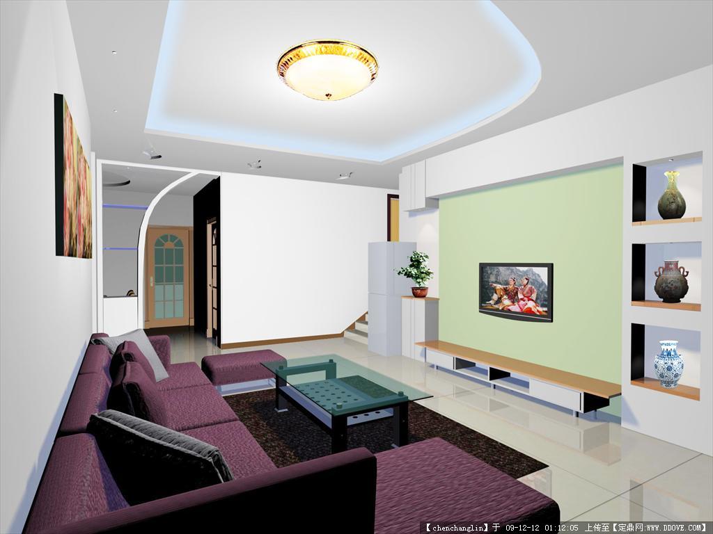 现代客厅模型_3d现代客厅模型下载_3d现代客厅max模型免费下载_建E室内设计网