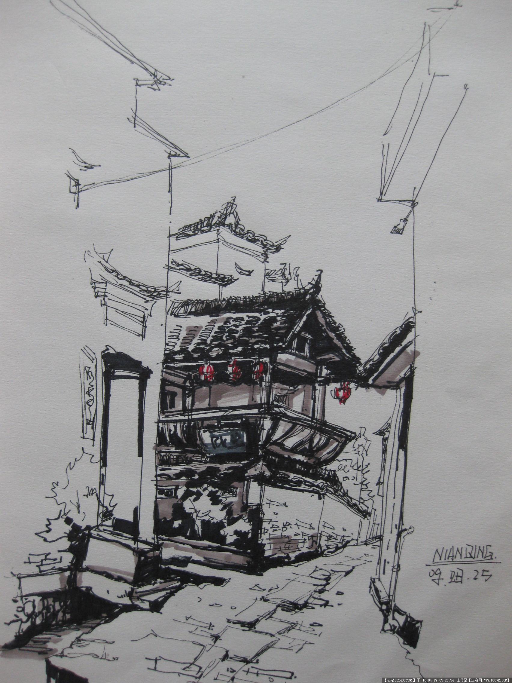 宏村手绘写生10张-大图的图片浏览,建筑效 果图,手绘