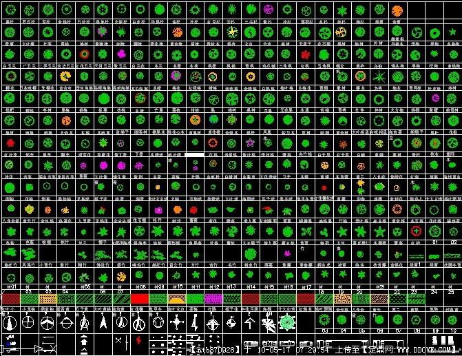 cad植物平面图例