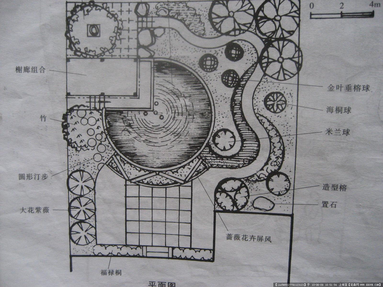 别墅庭院园林设计图纸《平面图,效果图》