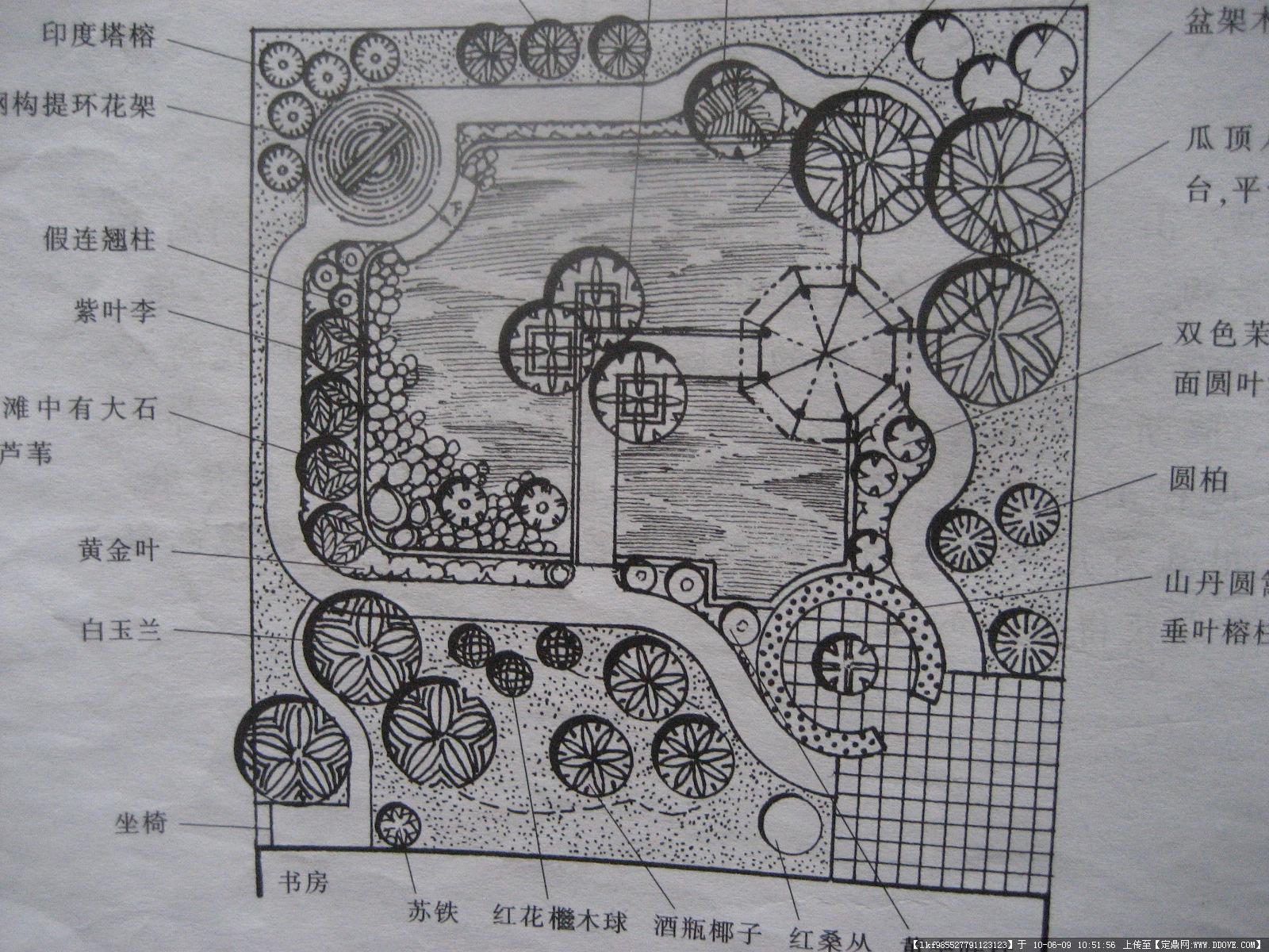 别墅庭院园林设计图纸《平面图,效果图》