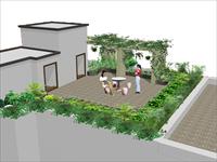 屋顶花园设计，装点自家屋顶PSD源文件