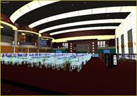 大型餐厅大堂室内装饰3DMAX模型