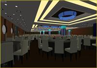 大型餐厅室内装饰效果3DMAX模型文件
