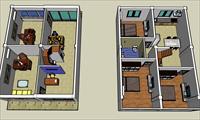 sketchup打造办公兼住宅室内设计