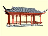 水榭回廊模型古建筑3DMAX模型