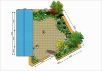 成都市彩虹花园-屋顶花园平面效果图