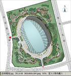 体育场馆周边环境景观总体规划方案平面效果图