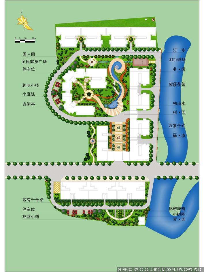 某小區景觀設計平面圖彩平圖