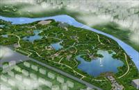 大型生态公园景观规划设计方案鸟瞰效果图