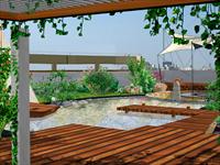 最新一套屋顶花园绿化效果图酒店