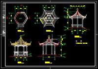 凤凰亭（中国古代经典的八角亭）CAD施工详图
