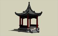 凤凰亭（中国古代经典的八角亭）Sketchup模型