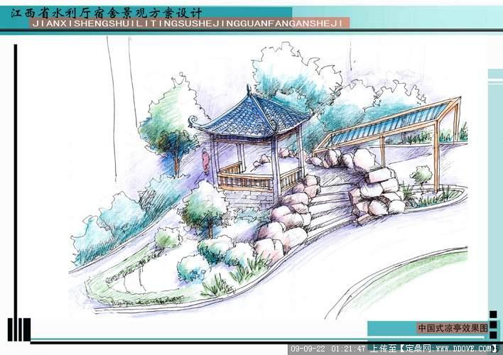 5有筐中国式凉亭效果的下载地址,园林效 果图,手绘效果,园林景观设计
