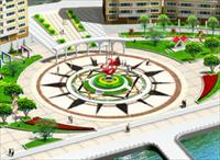 某小区中心休闲广场景观设计方案效果图