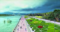 滨河宾水景观带绿化景观效果图