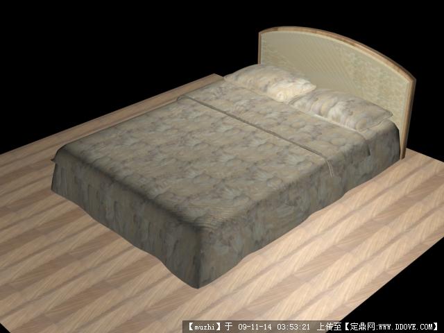 双人床的3D模型