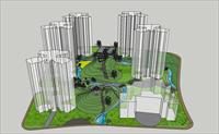 小区绿地规划-红叶谷SketchUp模型