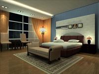 3d室内夜景效果图加模型材质-住宅