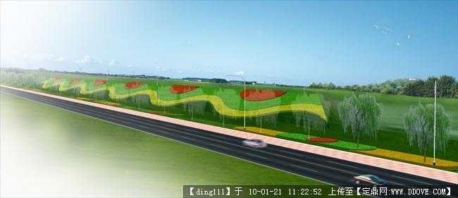 道路斜坡綠化效果3張的下載地址,園林效 果圖,道路景觀,園林景觀設計