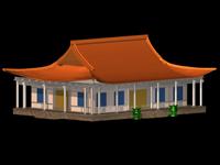 3d寺廟外觀造型
